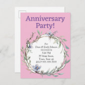 Party Einladungen zum Jahrestag (Vorne/Hinten)