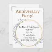 Party Einladungen zum Jahrestag (Vorne/Hinten)