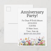 Party Einladungen zum Jahrestag (Vorne/Hinten)