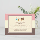 Party Einladungen zum Kindergeburtstag von Eiscrem (Stehend Vorderseite)