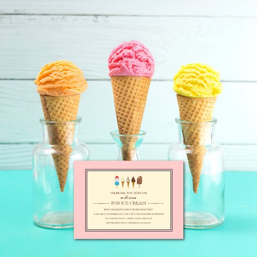Party Einladungen zum Kindergeburtstag von Eiscrem