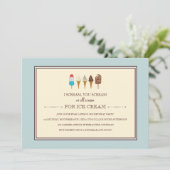 Party Einladungen zum Kindergeburtstag von Eiscrem (Stehend Vorderseite)