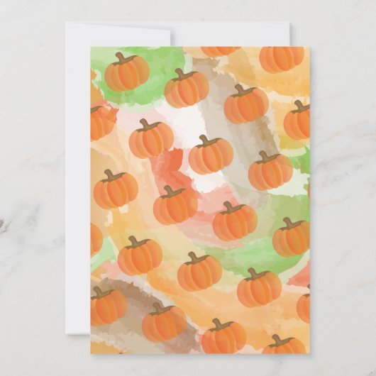 Party Einladungen zum Kürbiskürzen im Herbst (Rückseite)