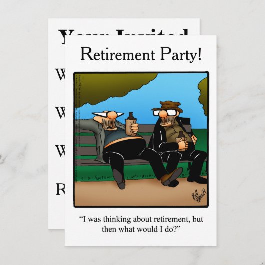 Party Einladungen zum Spaß von Rentenansprüchen (Vorne/Hinten)