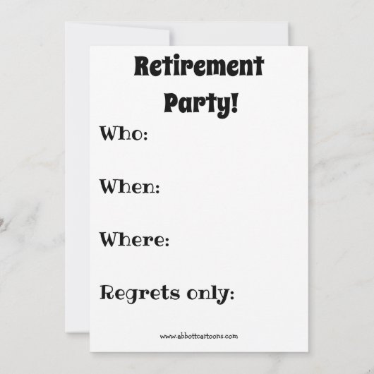 Party Einladungen zum Spaß von Rentenansprüchen (Rückseite)