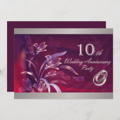 Party Einladungen zum zehnten Hochzeitstag (Vorne/Hinten)