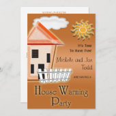 Party Einladungen zur Erwärmung im Haus (Vorne/Hinten)