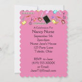 Party Einladungen zur Krankenversicherung rosa (Rückseite)