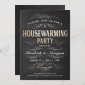 Party Einladungen zur Wohnungsaufbereitung Goldfol (Vorne/Hinten)