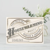 Party Einladungen zur Wohnungsaufbereitung - Retro (Stehend Vorderseite)