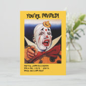 PARTY EINLADUNGS-CLOWN ~ EINFACH BESONDERS EINLADUNG (Stehend Vorderseite)