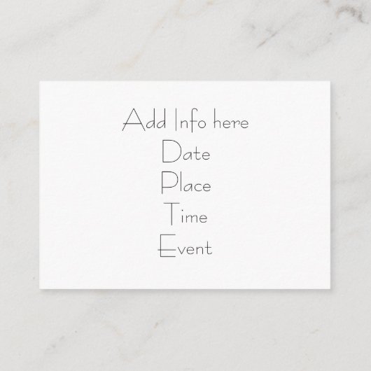 Party Einladungskarte (Rückseite)