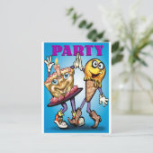 Party Einladungspostkarte (Stehend Vorderseite)