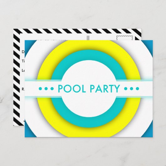 Party Einladungspostkarte (Vorne/Hinten)