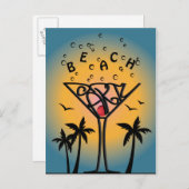 Party Einladungspostkarte (Vorne/Hinten)