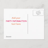 Party Einladungspostkarte (Rückseite)