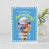 Party Eiscreme Geburtstag Einladung (Stehend Vorderseite)