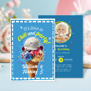 Party Eiscreme Geburtstag Einladung