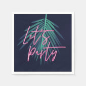 Party elektrische Liebe Neon Tropical Palm Leaf Serviette (Vorderseite)