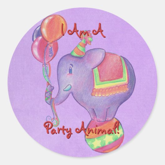 Party Elephant Stickers (Vorderseite)