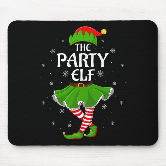 Party Elf Christmas Family Girls Women Elf Squad X Mousepad (Vorne)