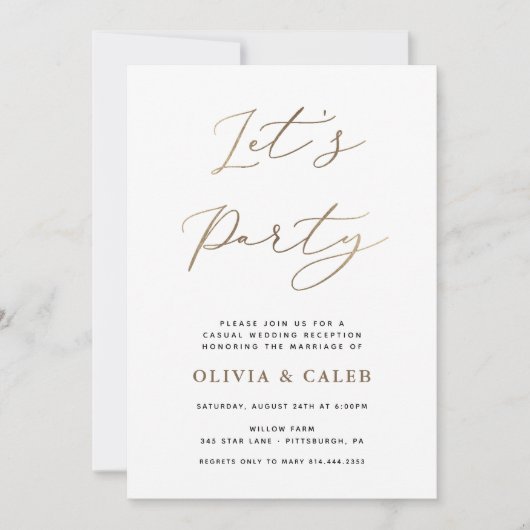 Party Elopement Hochzeitsempfehlung Einladung (Vorderseite)