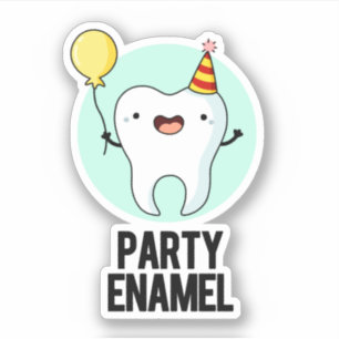 Party Enamel Funny Tooth Puff Aufkleber