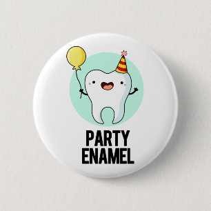 Party Enamel Funny Tooth Puff Button