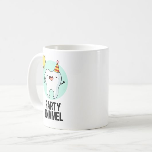 Party Enamel Funny Tooth Puff Kaffeetasse (Vorderseite Links)