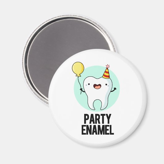 Party Enamel Funny Tooth Puff Magnet (Vorderseite/Rückseite)