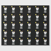 Party Enamel Funny Tooth Pun Dark BG Geschenkpapier (Flach)