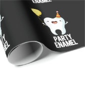 Party Enamel Funny Tooth Pun Dark BG Geschenkpapier (Rolleneckpunkt)