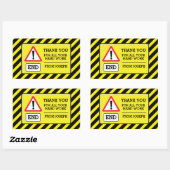 Party-Ende dank Etikett Aufkleber (Blatt)