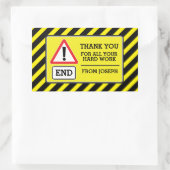 Party-Ende dank Etikett Aufkleber (Tasche)