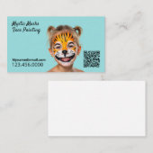 Party Entertainer Face Painter Blue QR Visitenkarte (Vorne/Hinten)