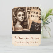 Party Era Swinging'Soiree Teenagers Party der 1930 Einladung (Stehend Vorderseite)