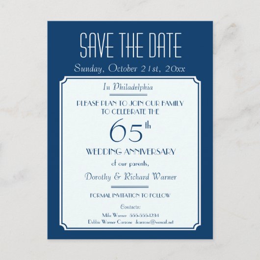 Party, Ereignis oder Wiedersehen Save the Date in  Ankündigungspostkarte (Vorderseite)