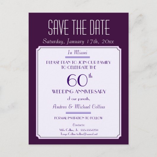 Party, Ereignis oder Wiedersehen Save the Date in Ankündigungspostkarte (Vorderseite)