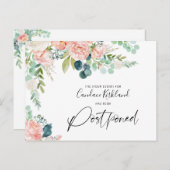 Party Ereignis verschoben Datum Rosa Farbe Ankündigungspostkarte (Vorne/Hinten)