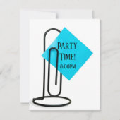 Party-Erinnerung auf schwarzen Clip Einladung (Vorderseite)