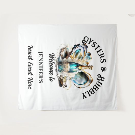 Party-Event-Chic am Strand-Austern Wandteppich (Vorderseite (Horizontal))