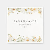 Party Event Daisy Floral Name oder Monogram Napkin Serviette (Vorderseite)
