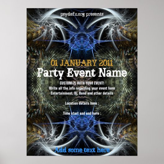 Party Event "Fraktal Scifi" Poster (Vorne)