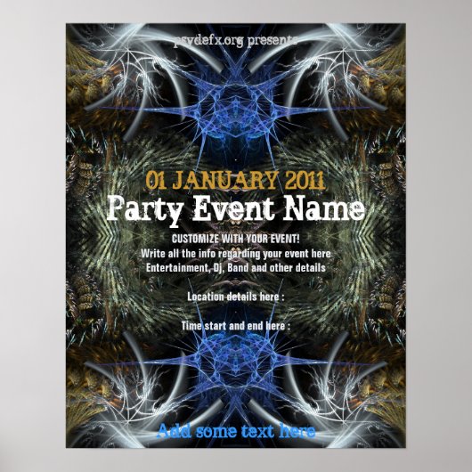 Party Event "Fraktal Scifi" Poster (Vorne)