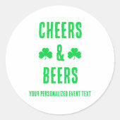 Party-Event für Cheers und Biere Runder Aufkleber (Vorderseite)
