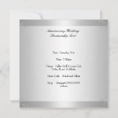 Party-Event für Light Silver Floral 25 Jahre Einladung (Rückseite)