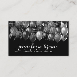 Party-Event-Planer Silber-Bling-Ballons Visitenkarte