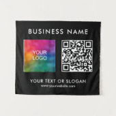 Party-Event-QR-Code-Logo-Hintergrund Wandteppich (Vorderseite (Horizontal))
