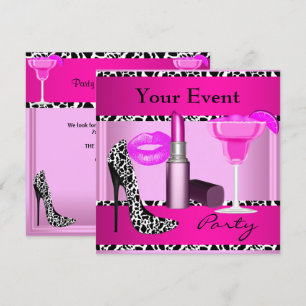 Party-Event-Schuhe Rosa Lippenstift Einladung