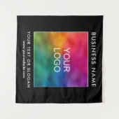 Party Event Seminar Business Company Logo Schwarz Wandteppich (Vorderseite (Horizontal))